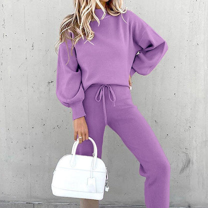 Amarée | Zachte Lounge Set Met Ballonmouwen En Hoge Taille Dames