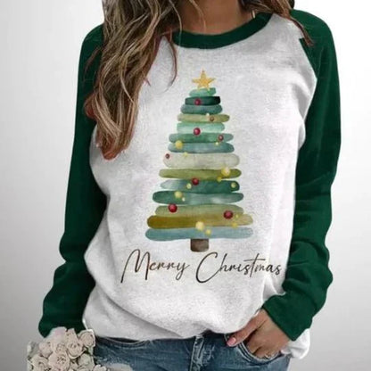 Nolène | Kersttrui Met Kerstboomprint En Raglanmouwen Dames
