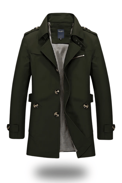 Damián | Klassieke Trenchcoat Met Reverskraag En Dubbele Knopenrij Heren