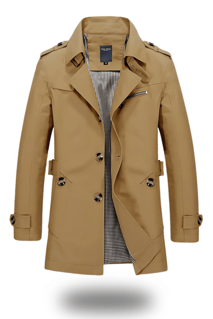 Damián | Klassieke Trenchcoat Met Reverskraag En Dubbele Knopenrij Heren