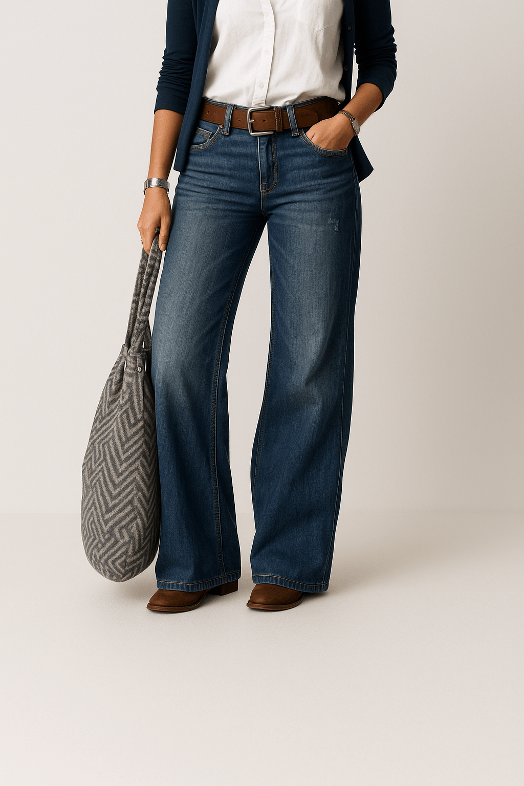 Alviera | High Waist Jeans Met Wijde Pijpen Dames