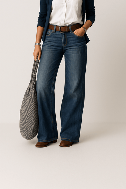 Alviera | High Waist Jeans Met Wijde Pijpen Dames