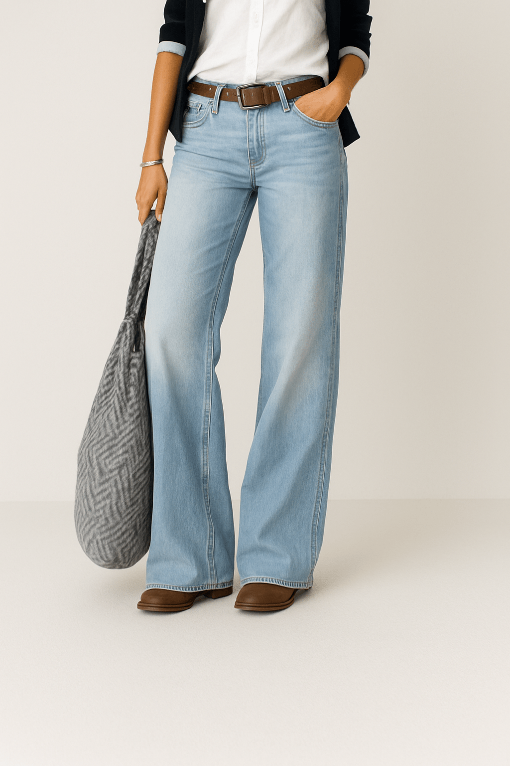 Alviera | High Waist Jeans Met Wijde Pijpen Dames