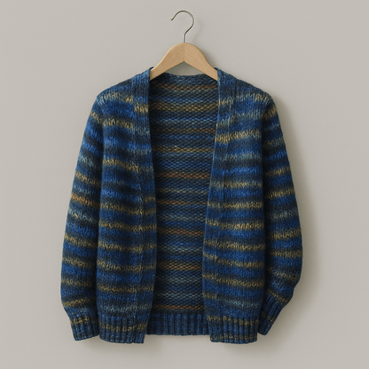 Maribel | Gebreide Cardigan Met Multicolor Strepen En V-Hals Dames