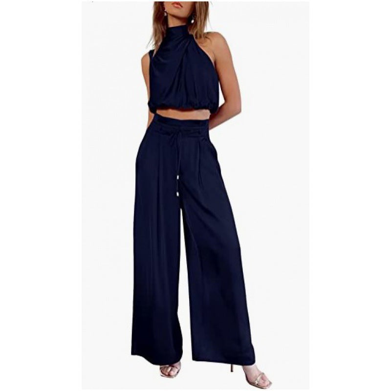 Valencia | Elegante Tweedelige Haltertop & Broek Set Dames