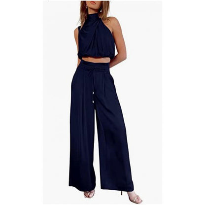 Valencia | Elegante Tweedelige Haltertop & Broek Set Dames