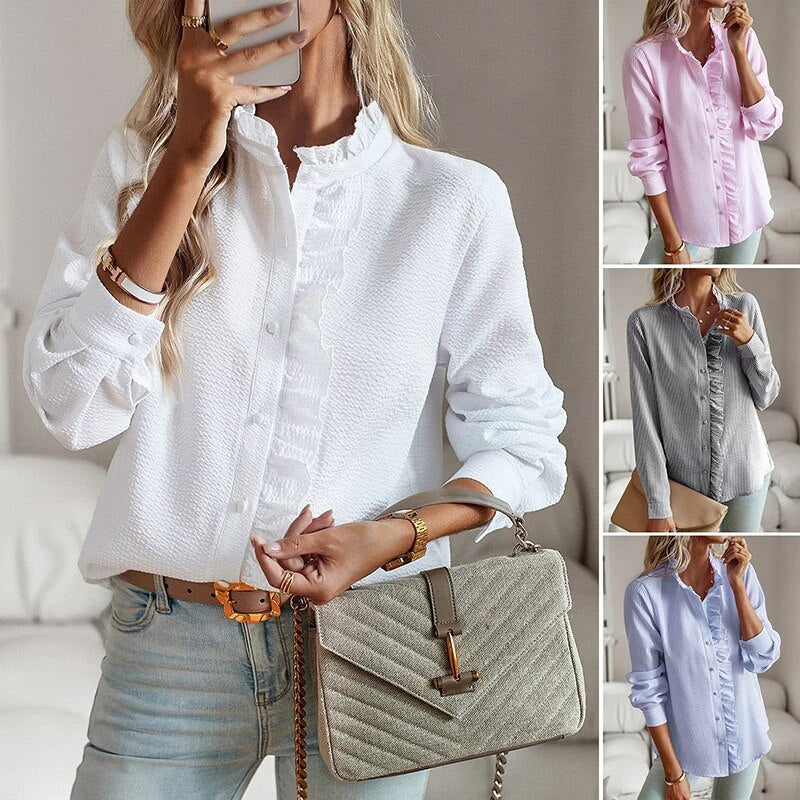 Linda™ | Mullet-Inspiratie Blouse met Verlengde Achterkant