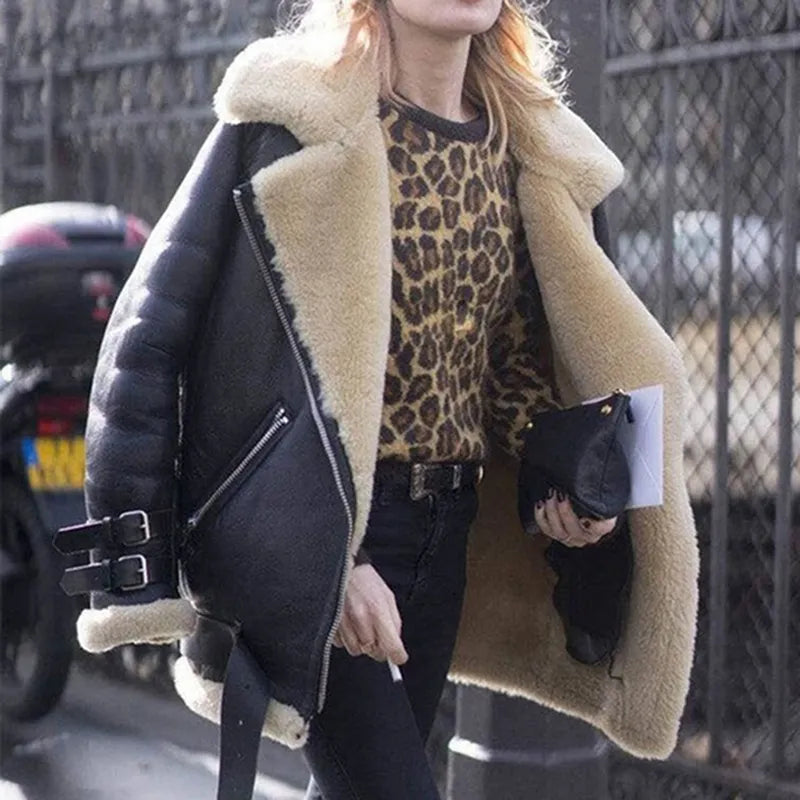 Aveline | Shearling Aviator Jas Dames