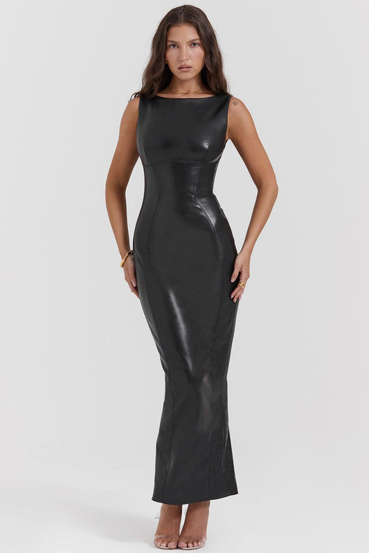 Calvera | Vegan Leather Mermaid Jurk Dames