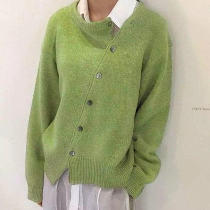 Isotta | Asymmetrische Cardigan Dames Met Knoopdetail
